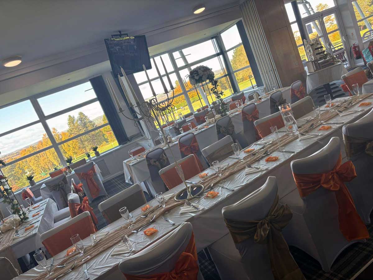 bishop auckland golf club wedding set up in clubhouse 4