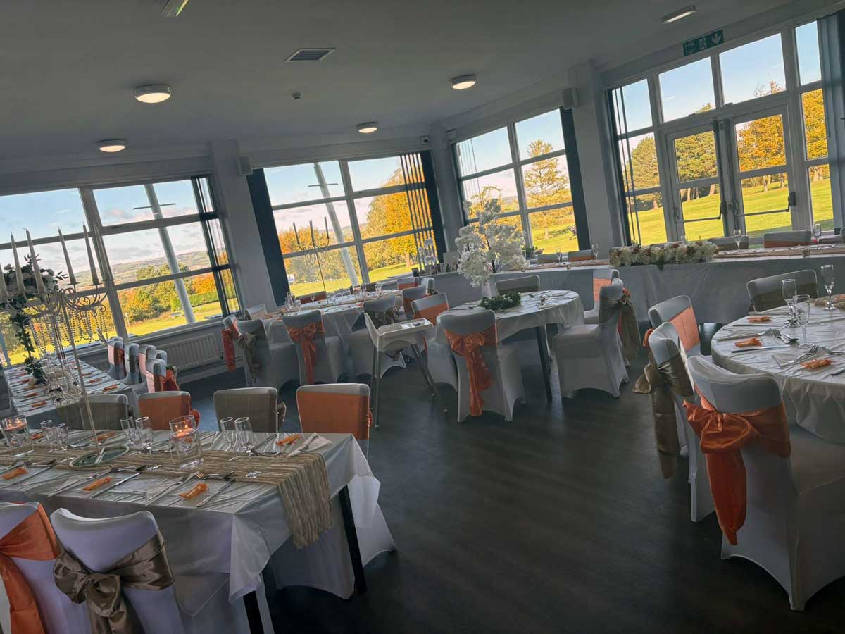 bishop auckland golf club wedding set up in clubhouse 5