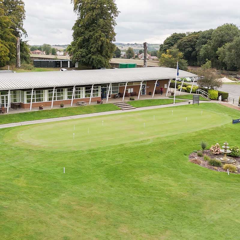 clubhouse and putting green at bishop auckland golf club